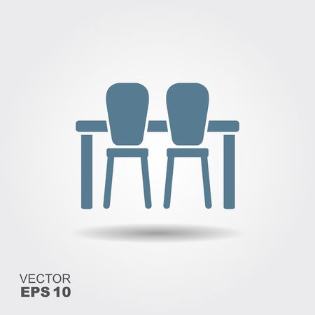 Table and chairs icon. Vector concept illustration for design.のイラスト素材