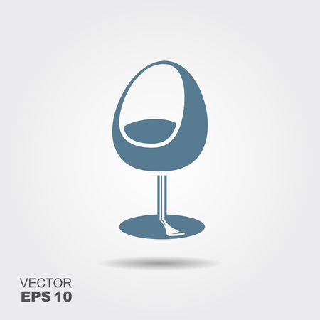 Chair Illustration. Flat vector icon with shadowのイラスト素材