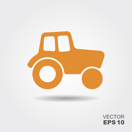 Tractor Icon. Vector Illustration in flat styleのイラスト素材