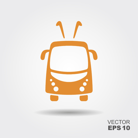 Trolleybus vector illustration. Flat icon with shadowのイラスト素材