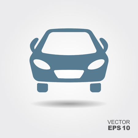 Car icon vector. Simple car sign with shadow.のイラスト素材