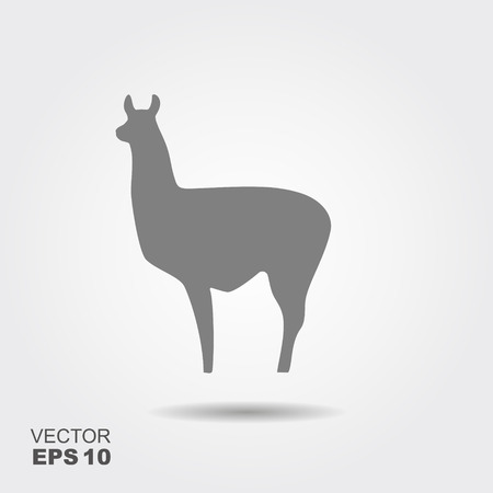 Silhouette of lama illustration on light background.のイラスト素材