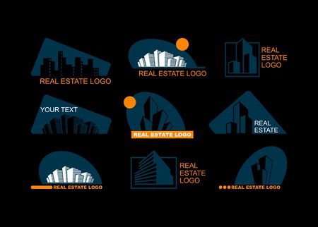 Real Estate icon Set .Creative House icon Collectionのイラスト素材