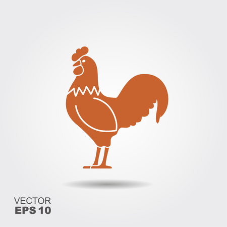 Stylized rooster icons on a light background with shadowのイラスト素材