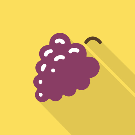 Isolated simple vector flat icon bunch of grapes with shadowのイラスト素材