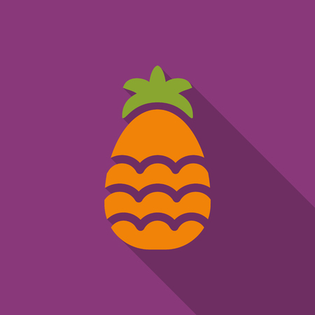 Isolated simple vector flat icon pineapple with shadowのイラスト素材