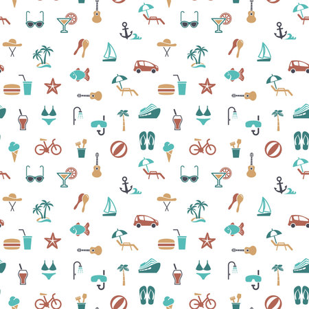 Seamless background on the theme of summer vacation