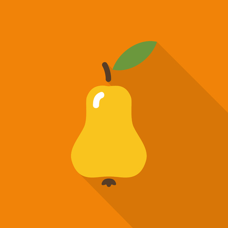 Isolated simple vector flat icon pear with shadowのイラスト素材