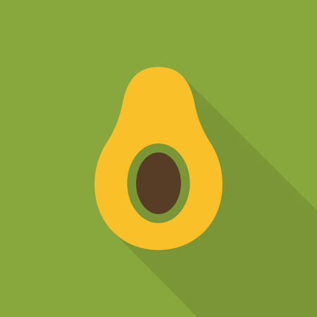 Avocado flat icon vector, colorful icon illustration with the shadow isolated on whiteのイラスト素材