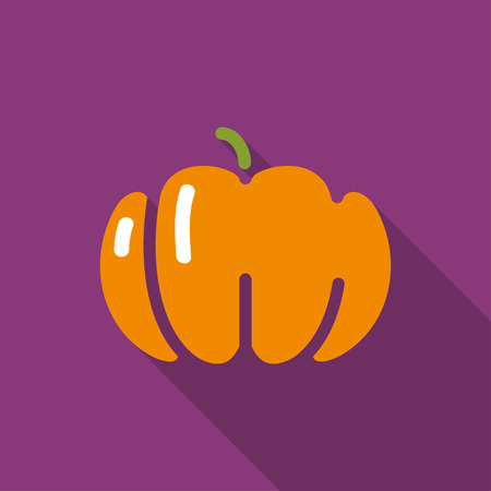 Illustration of pumpkin flat icon with shadowのイラスト素材