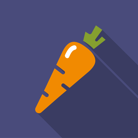 Carrot flat icon vector, colorful logo illustration with the shadow isolated on whiteのイラスト素材