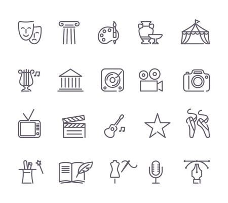 Culture and Creative Fine Art Line Icons Setのイラスト素材