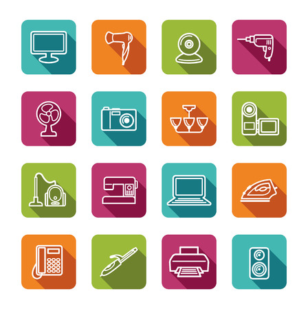 Simple icons of home appliances. Vector illustration.のイラスト素材