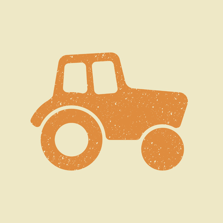 Tractor Icon. Vector Illustration in grunge style.のイラスト素材