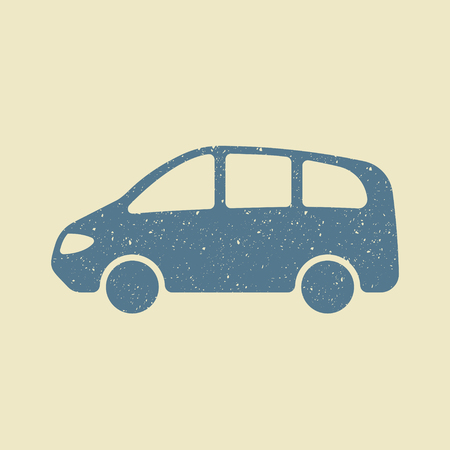 Car icon vector. Simple car sign in grunge style.のイラスト素材