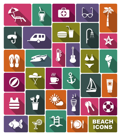 Set of icons on a theme of beach restのイラスト素材