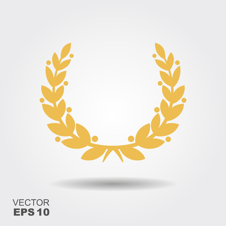 Victory wreath Icon Vector. Flat stylized icon with shadowのイラスト素材