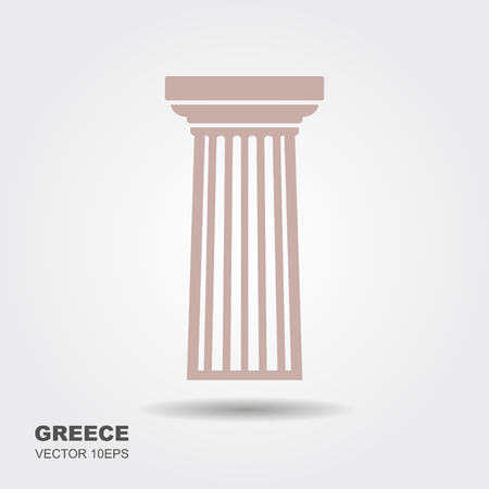 Greek classical column. Doric style. Flat vector iconのイラスト素材