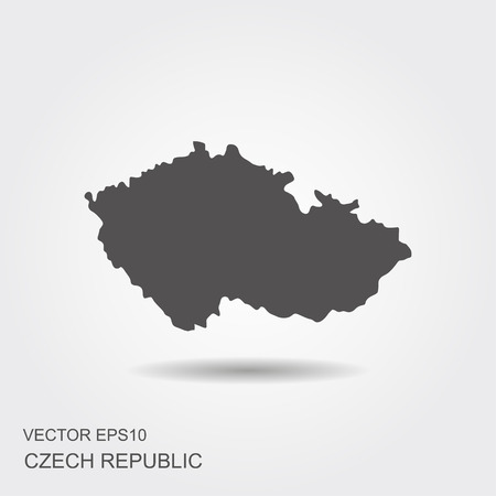 Map of Czech Republic. Flat vector illustrationの写真素材