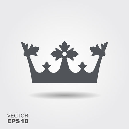 llustration of a crown in flat design style. Vector iconのイラスト素材