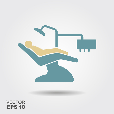 Dentist chair, orthodontics flat icon. . Dental care equipment sign, medical elementsのイラスト素材