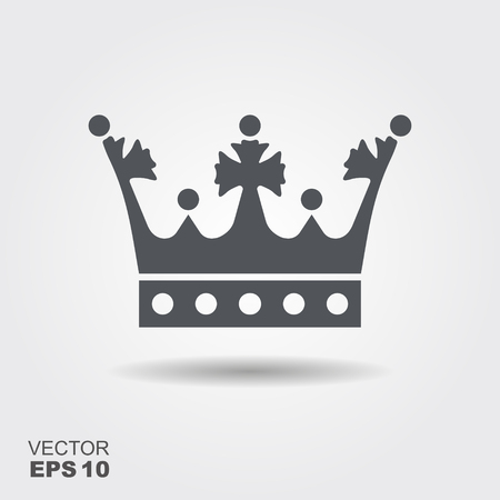 llustration of a crown in flat design style. Vector iconのイラスト素材