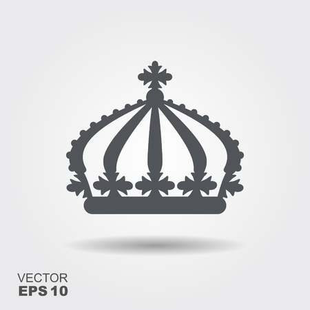llustration of a crown in flat design style. Vector iconのイラスト素材