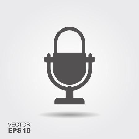 Microphone icon in trendy flat style isolated on backgroundのイラスト素材