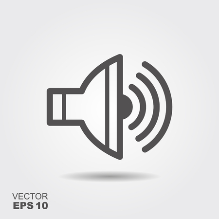Sound icon. Sound icon vector. Flat style isolated on white background. Sound icon image. Sound icon illustrationのイラスト素材