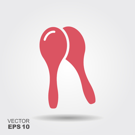 Maracas vector icon. Flat vector illustration with shadowのイラスト素材