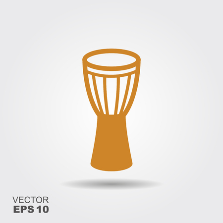 Traditional African drum Djembe. Flat vector iconのイラスト素材