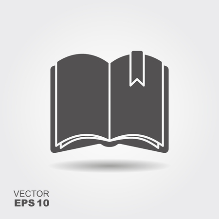 Flat icon of an open book. Vector logoのイラスト素材