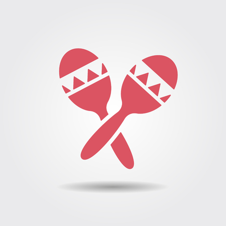 Mexican national musical instrument maracas iconのイラスト素材