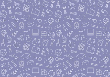 Seamless pattern on the theme of school and educationのイラスト素材