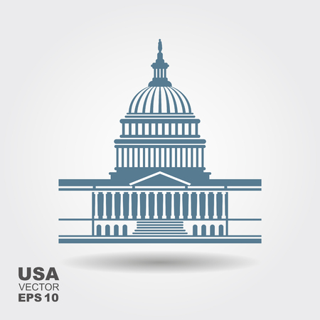 United States Capitol building icon in Washington DCのイラスト素材