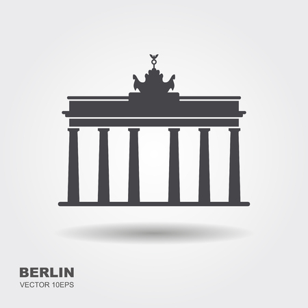 Brandenburg gate icon Berlin building travelのイラスト素材