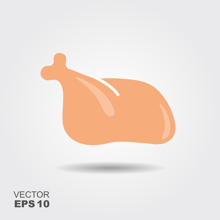 Vector illustration of chicken raw hen meat. Flat iconのイラスト素材
