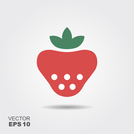 Isolated simple vector flat icon strawberry with shadowのイラスト素材