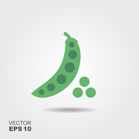 Green peas. Vegetables icon. Vector illustration.のイラスト素材
