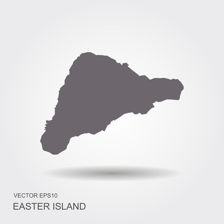 Easter Island or Rapa Nui political map with shadowのイラスト素材