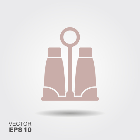 Salt and pepper shaker vector illustration. Flat icon. Vector illustrationのイラスト素材