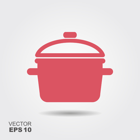 Cooking pan icon vector, filled flat sign, solid pictogram isolated on white. Kitchen pot symbol, logo illustrationのイラスト素材
