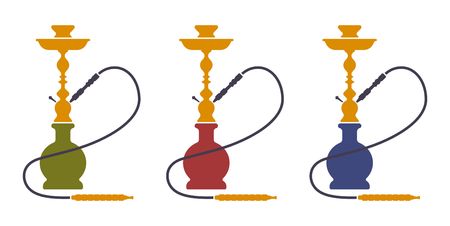 Hookah Silhouette Icons Vector Isolated - Nargile, Hubbly Bubbly, Shishaのイラスト素材