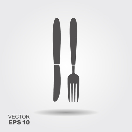 Flat icon fork with a knife. Vector illustrationのイラスト素材