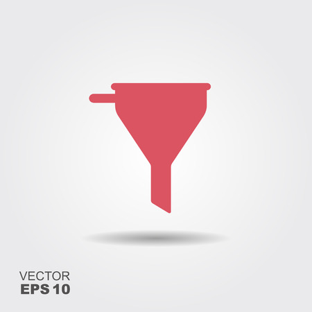 Kitchenware funnel Isolated flat icon with lshadow. Vector illustrationのイラスト素材