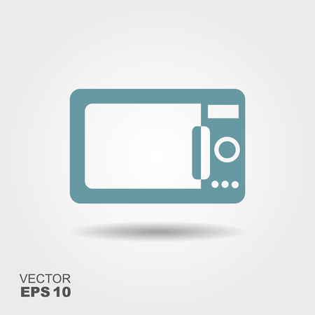 Home appliances. Microwave flat icon. Vector illustrationのイラスト素材