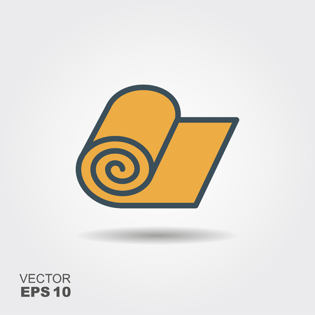 Vector icon of roll of fabric, paper or carpet rollのイラスト素材