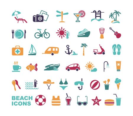 Set of icons on a theme of beach restのイラスト素材