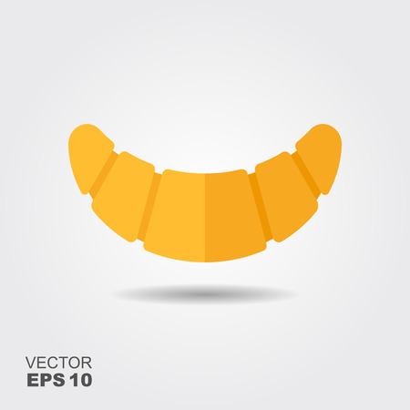 Croissant icon with shadow. Flat vector illustrationのイラスト素材