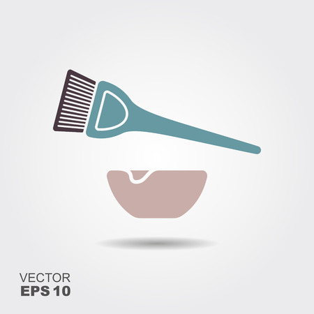 Hair coloring flat icon with shadow. Vector liiustrationのイラスト素材